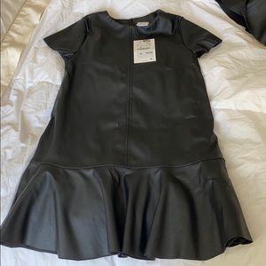 Faux Leather girls dress